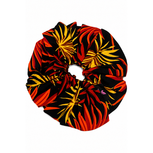 Nature's Love Ember Queen XL African Print Scrunchie – Oversized Jumbo Hair Tie for Curly, Coily & Thick Hair | Handmade