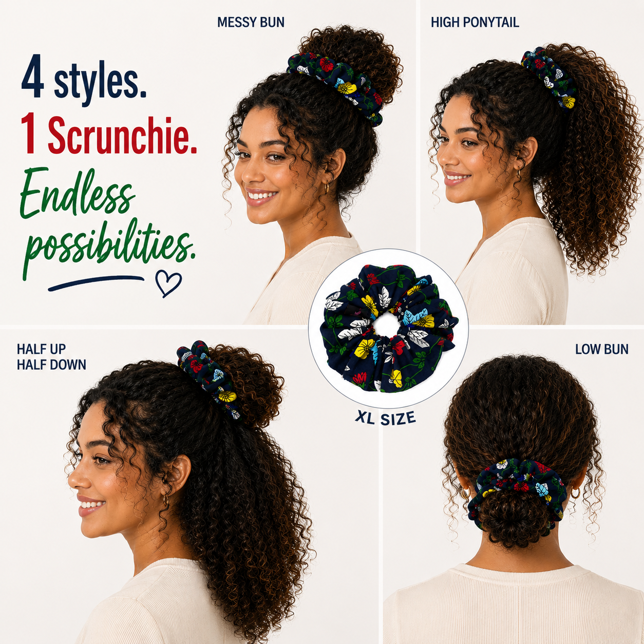 Wild Flower Hair Scrunchie